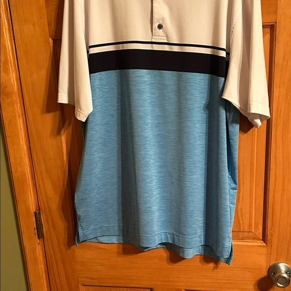 FootJoy Blue and Cream Polo Shirt - Picture 4 of 4